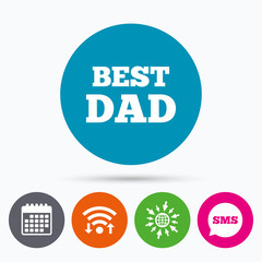 Best father sign icon. Award symbol.