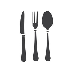 fork, knife and  spoon icon.