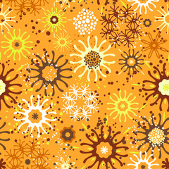Seamless pattern with doodle ornament