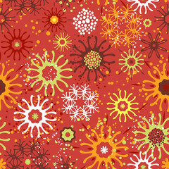 Seamless pattern with doodle ornament