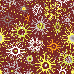 Seamless pattern with doodle ornament