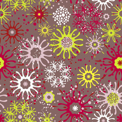 Fototapeta na wymiar Seamless pattern with doodle ornament
