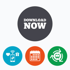 Download now icon. Load button.