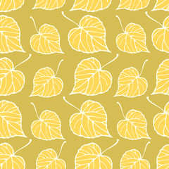 Seamless pattern with falling leaves