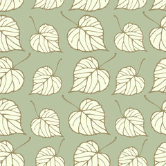 Seamless pattern with falling leaves