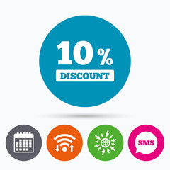 10 percent discount sign icon. Sale symbol.