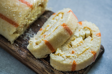 slices of swiss fruity roll