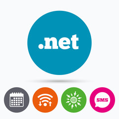 Domain NET sign icon. Top-level internet domain