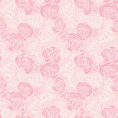 Seamless pattern with outline roses