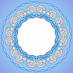 Decorative round frame with shells