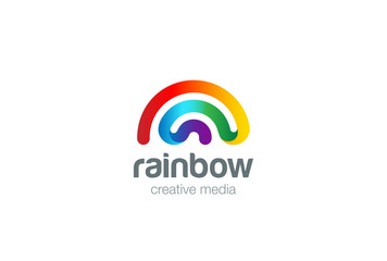 Rainbow Logo design vector. Wifi signal Logotype icon