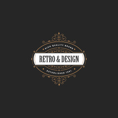 Vintage Label Badge Logo vector elements frame Luxury Retro