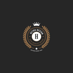 Fototapeta na wymiar Vintage Label Badge Logo vector elements frame Luxury Retro