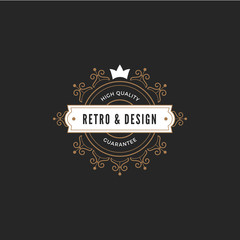 Vintage Label Badge Logo vector elements frame Luxury Retro