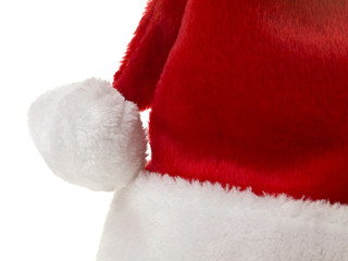 cropped image of santa's hat on white.