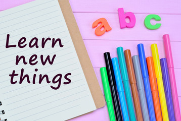 The words Learn new things
