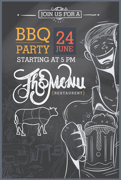 Barbecue party invitation.