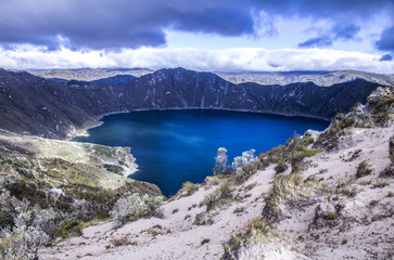 Quilotoa crater lake, Cotopaxi, Ecuador