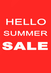 The words Hello Summer Sale on background