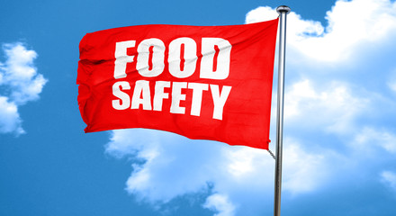 food safety, 3D rendering, a red waving flag