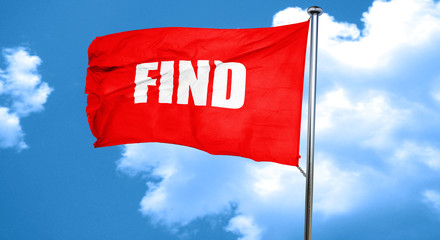 find, 3D rendering, a red waving flag