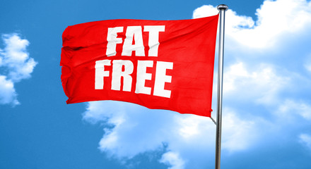 fat free, 3D rendering, a red waving flag