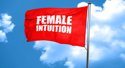 female intuition, 3D rendering, a red waving flag
