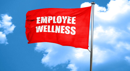 emplyee wellness, 3D rendering, a red waving flag