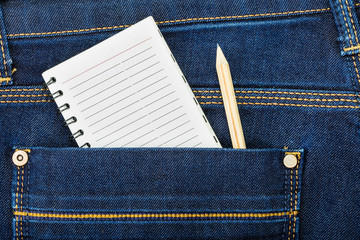 Notebook and pencil