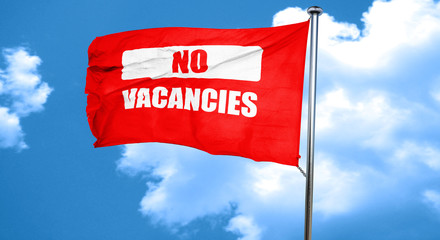 Vacancy sign for motel, 3D rendering, a red waving flag