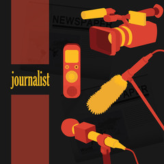 Vector illustration concept live news reports interviews
