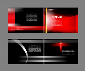 Vector Abstract template brochure design with red and black
