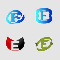 letter E logo template. Abstract icon
