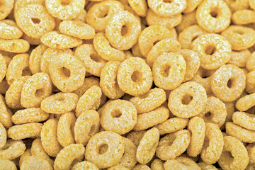 Many small dried rusks  as texture background.