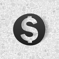 Naklejka premium business paper sticker with hand drawn elements