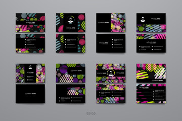 Set of Design Business Card Template in abstract background style