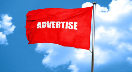 advertise, 3D rendering, a red waving flag
