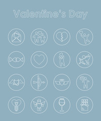 Set of Valentine's Day simple icons