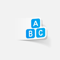 realistic design element: toy cube