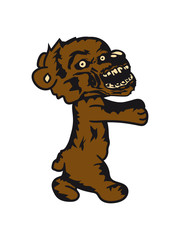 running zombie blood horror halloween go creepy embrace evil monster hug funny sweet cute teddy bear