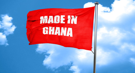 Made in ghana, 3D rendering, a red waving flag