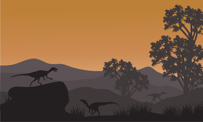 On the hills silhouette of eoraptor