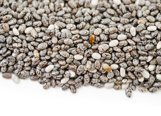 chia seeds on white.
