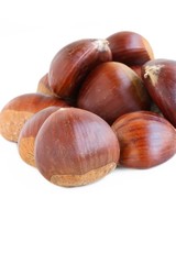 Chestnuts on White Background