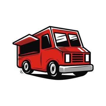 Fun and playful red food truck vector