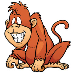 Vector illustration of cartoon monkey