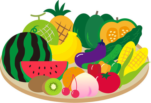 夏の野菜と果物