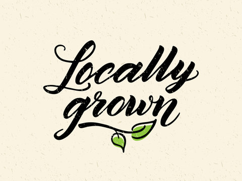 Locally Grown Hand Drawn Brush Lettering