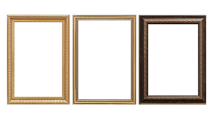 empty golden picture frames