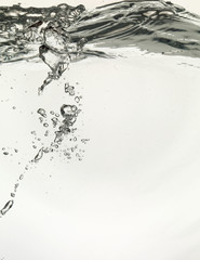 wavy water surface with bubbles